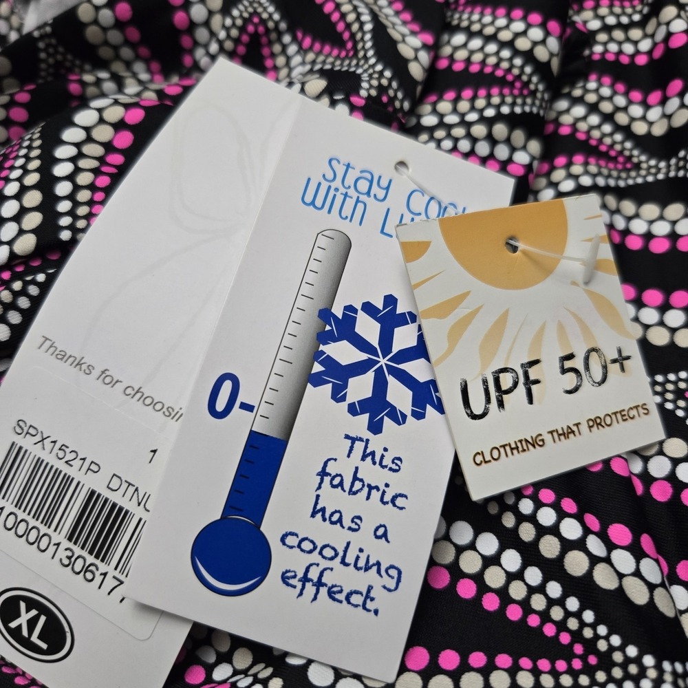 New Lulu B UPF 50 Cooling Capri Leggings Womens XL Geo Print Maximalist Dopamine - Picture 5 of 7